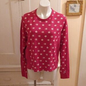 Champion initial red sweatshirt Sz L 🎁